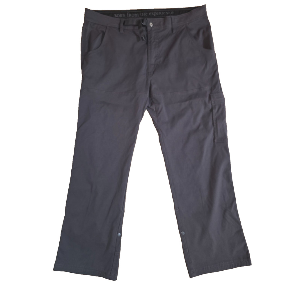 Prana Cargo Pants Men 38x29 Breathe Belted Hiking Outdoor Roll Up Dark Gray